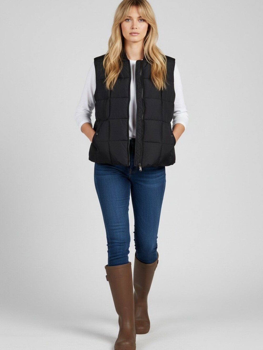Cabela's Black Premier Northern Goose Down Quilted Puffer Vest In Black Sz Med